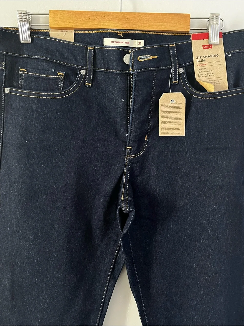 *2 PAIRS* Levi's Dark Wash "312 Shaping Slim" Mid-Rise Jeans - Picture 3 of 7